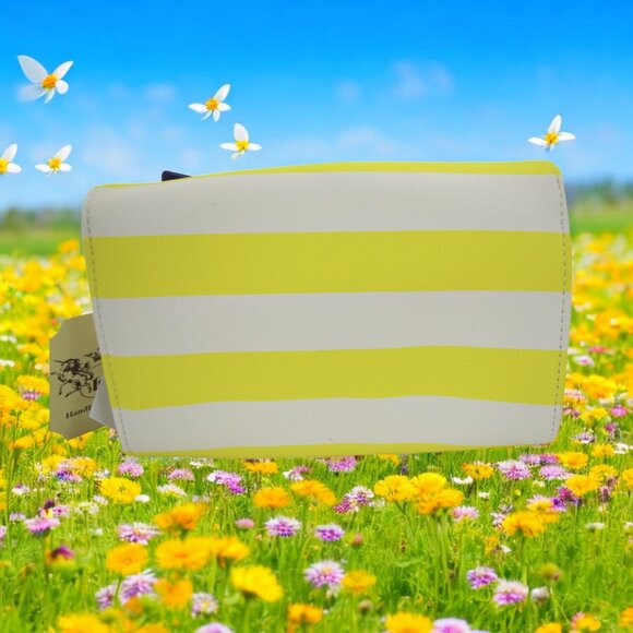 Retro Pin-Up Striped Clutch Purse – 60s Mod Vintage Convertible Crossbody Bag - Picture 7 of 16